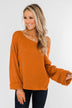 Button Down Back Sweater- Burnt Orange