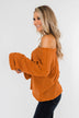 Button Down Back Sweater- Burnt Orange