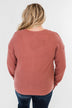 When We're Together Waffle Knit Top- Dusty Rose