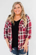 So Long To You Plaid Hooded Top- Dark Berry