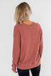 When We're Together Waffle Knit Top- Dusty Rose