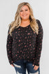 Above The Rest Floral Twist Top- Black