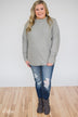 In Awe Pullover Sweater- Heather Grey