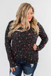 Above The Rest Floral Twist Top- Black