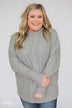 In Awe Pullover Sweater- Heather Grey
