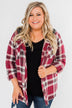 So Long To You Plaid Hooded Top- Dark Berry