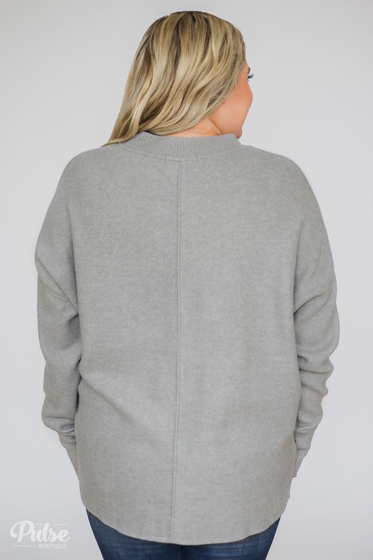 In Awe Pullover Sweater- Heather Grey