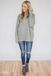 In Awe Pullover Sweater- Heather Grey