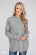 In Awe Pullover Sweater- Heather Grey