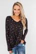 Above The Rest Floral Twist Top- Black