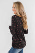 Above The Rest Floral Twist Top- Black