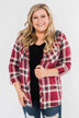 So Long To You Plaid Hooded Top- Dark Berry