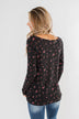 Above The Rest Floral Twist Top- Black