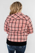 I've Been Told Long Sleeve Plaid Top- Light Pink