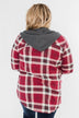 So Long To You Plaid Hooded Top- Dark Berry