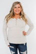 Essential 5-Button Henley Top- Heathered Oatmeal & Ivory