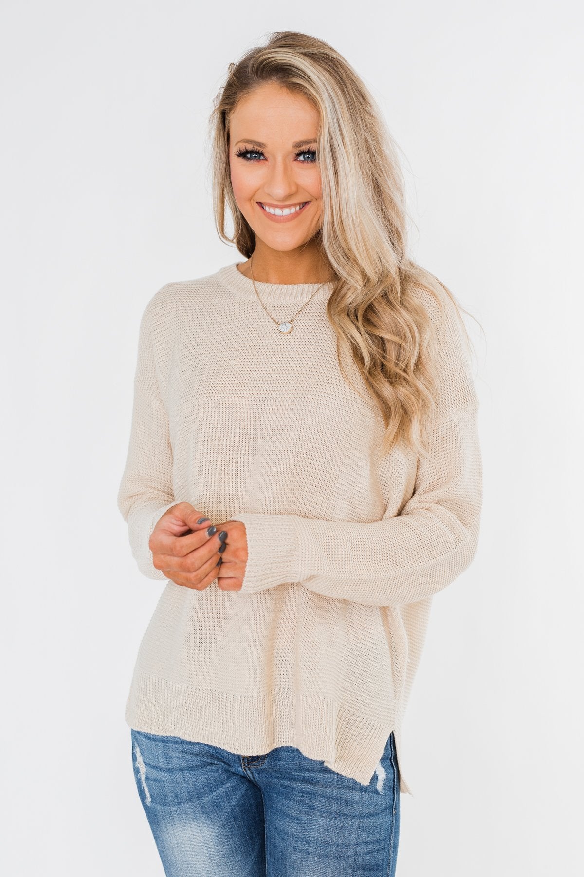 Today Is The Day Knit Sweater- Cream