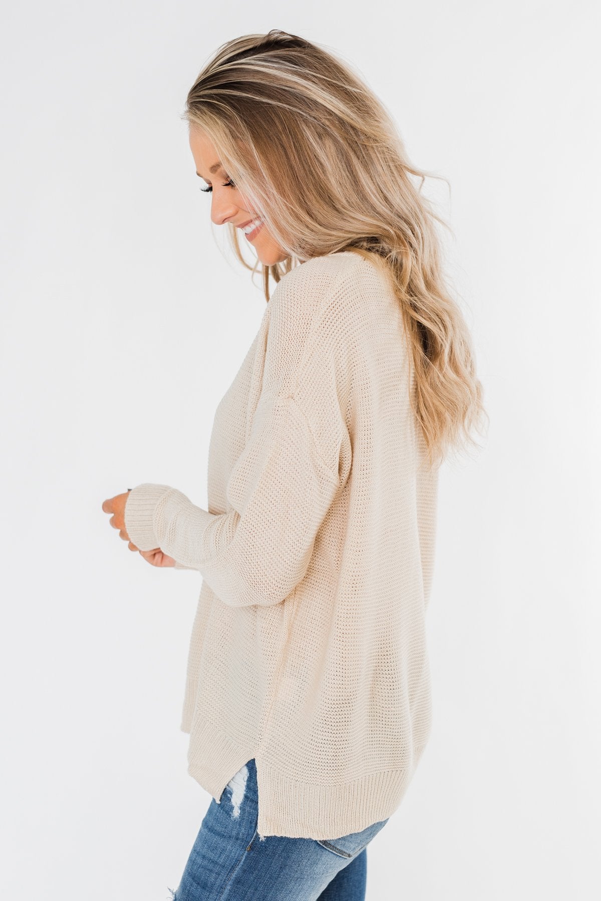 Today Is The Day Knit Sweater- Cream