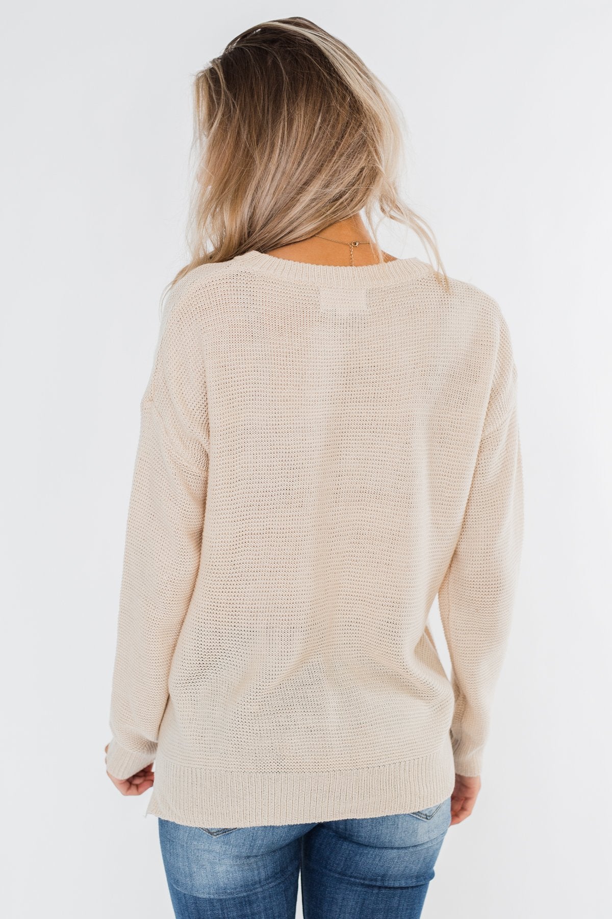 Today Is The Day Knit Sweater- Cream