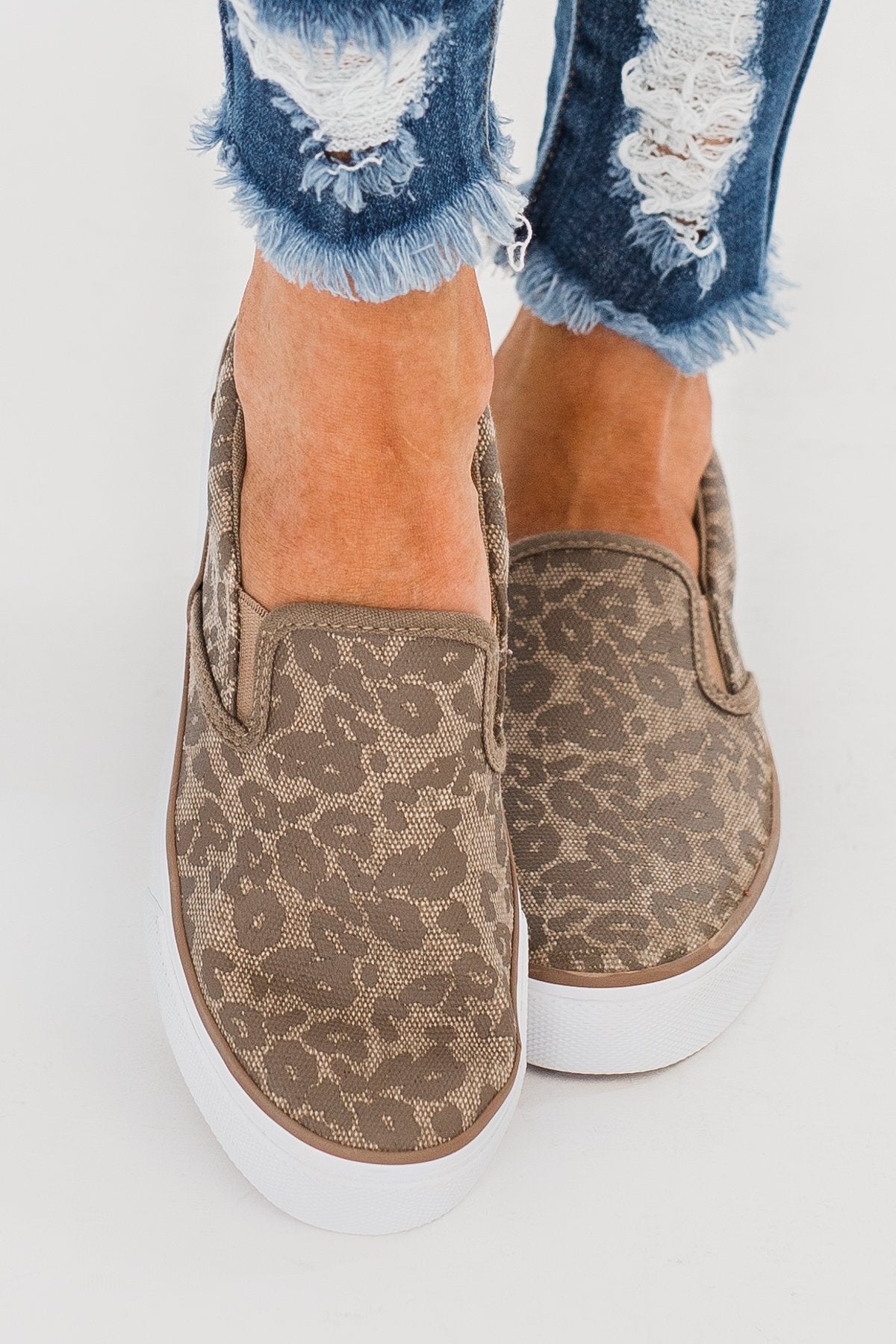 Sugar Flicker Shoes- Washed Leopard Canvas