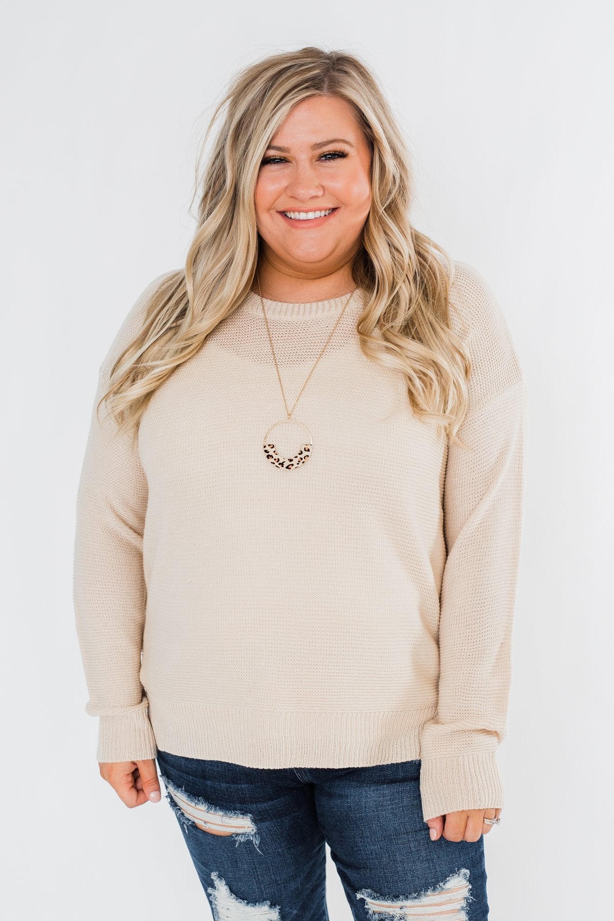 Today Is The Day Knit Sweater- Cream
