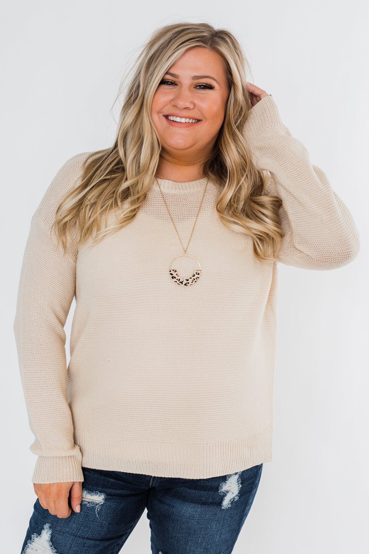 Today Is The Day Knit Sweater- Cream