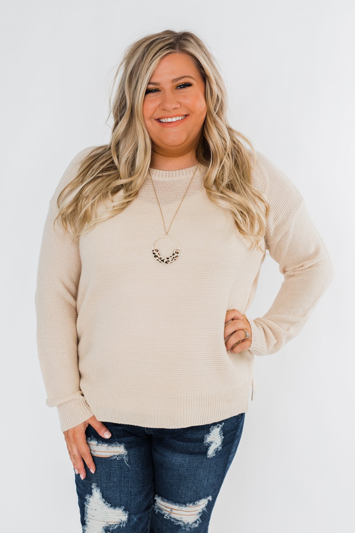 Today Is The Day Knit Sweater- Cream
