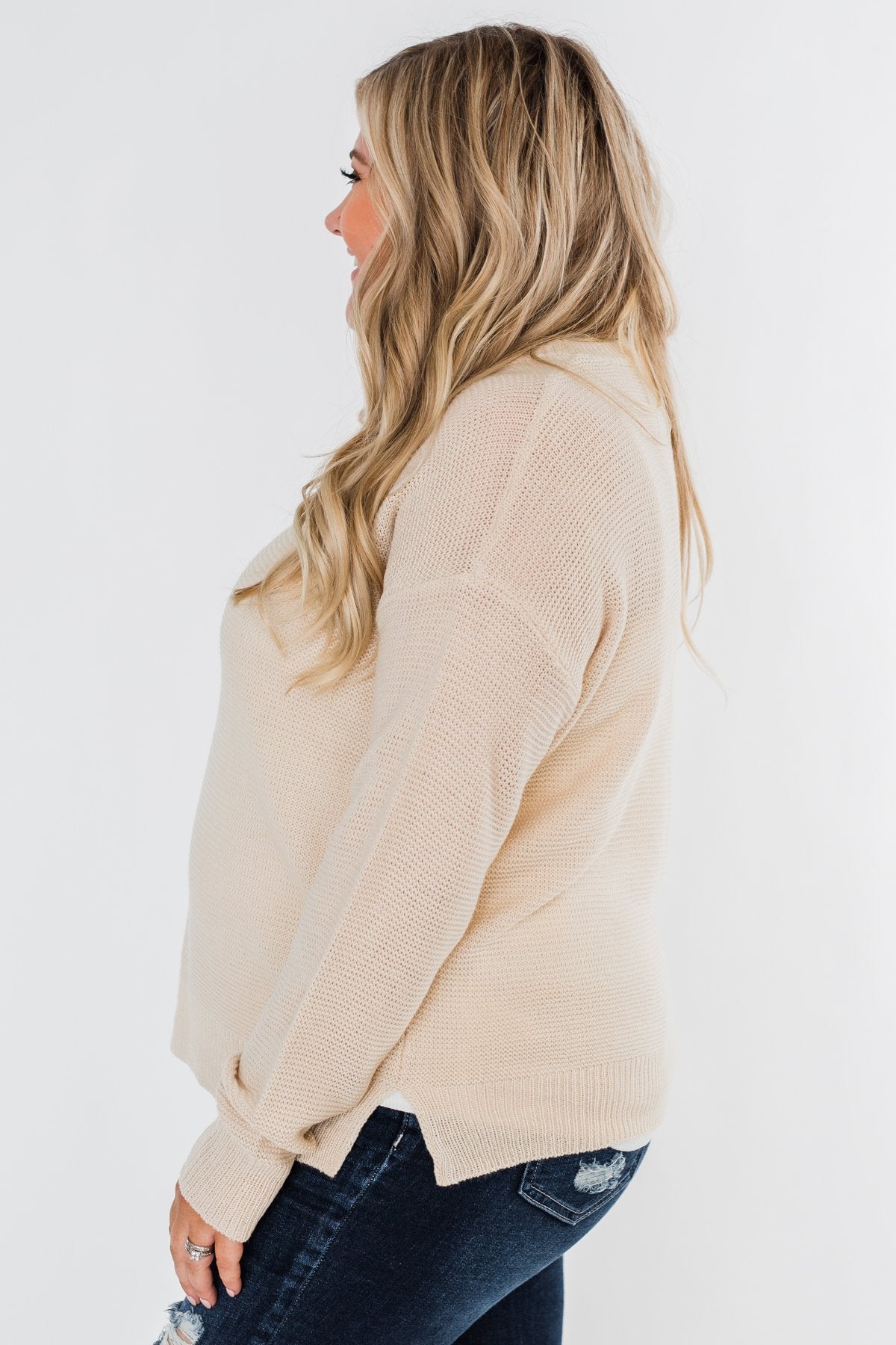 Today Is The Day Knit Sweater- Cream