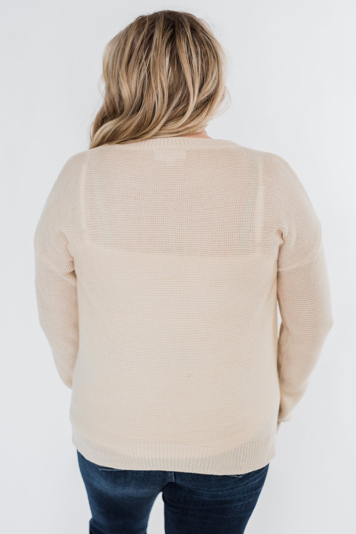 Today Is The Day Knit Sweater- Cream