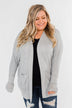 Break Free Waffle Knit Cardigan- Grey