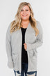 Break Free Waffle Knit Cardigan- Grey