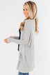 Break Free Waffle Knit Cardigan- Grey