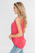 Somewhere Waiting for Me Twist Tank Top- Dark Pink