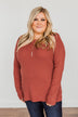 Reasons To Smile Long Sleeve Knit Top- Rust