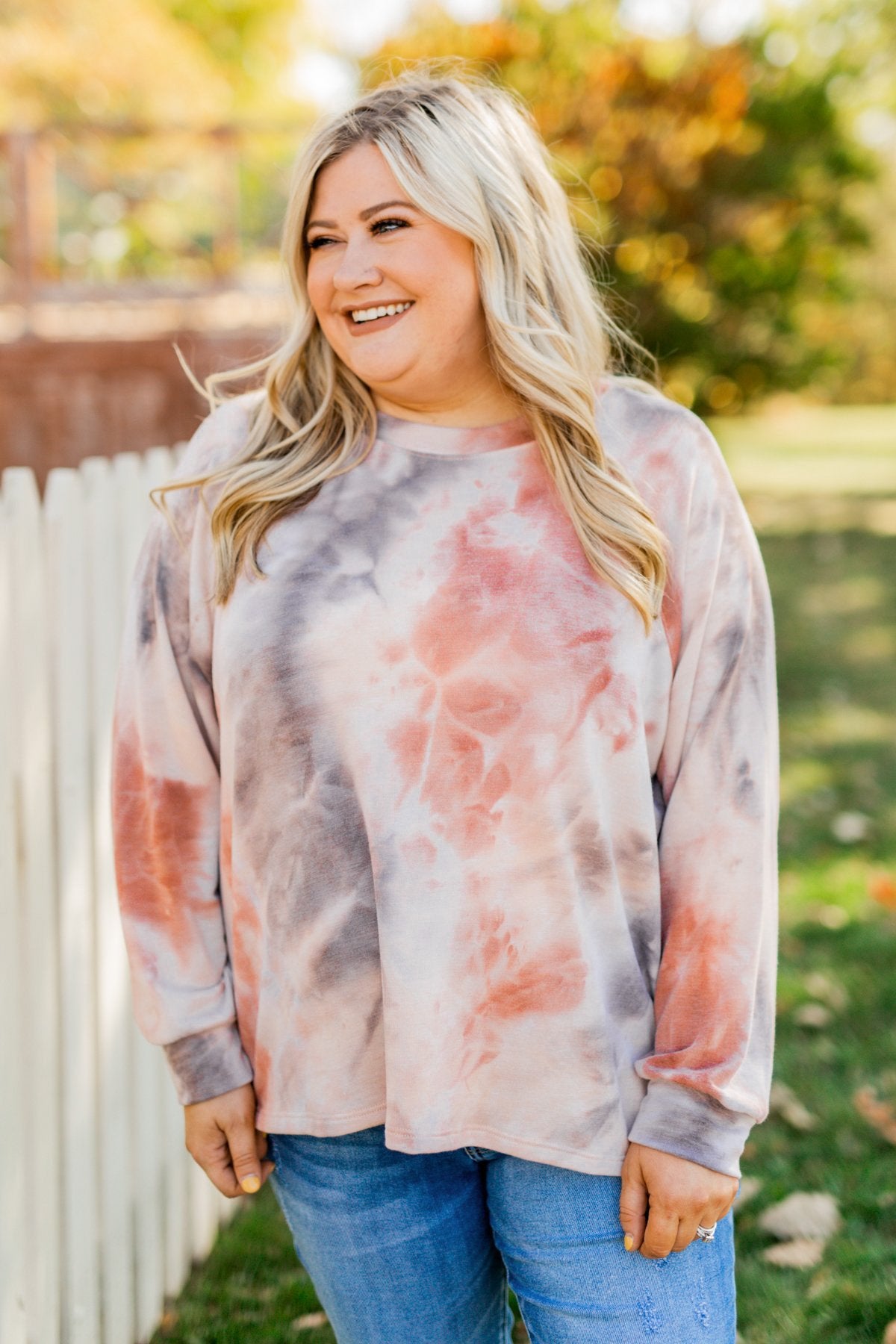 Waiting For Your Love Tie Dye Top- Beige, Rust, & Taupe