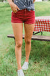Celebrity Pink Cuff Shorts- Brick Red
