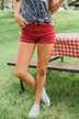 Celebrity Pink Cuff Shorts- Brick Red