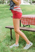 Celebrity Pink Cuff Shorts- Brick Red