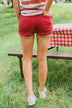 Celebrity Pink Cuff Shorts- Brick Red
