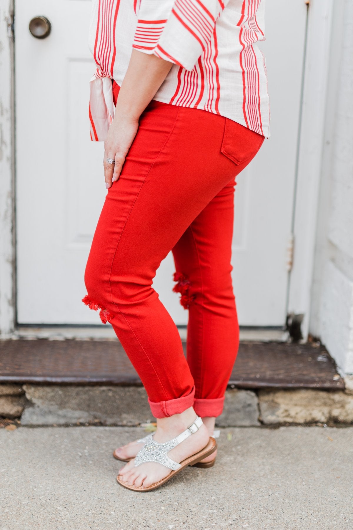 KanCan Colored Skinny Jeans- Scarlet Red