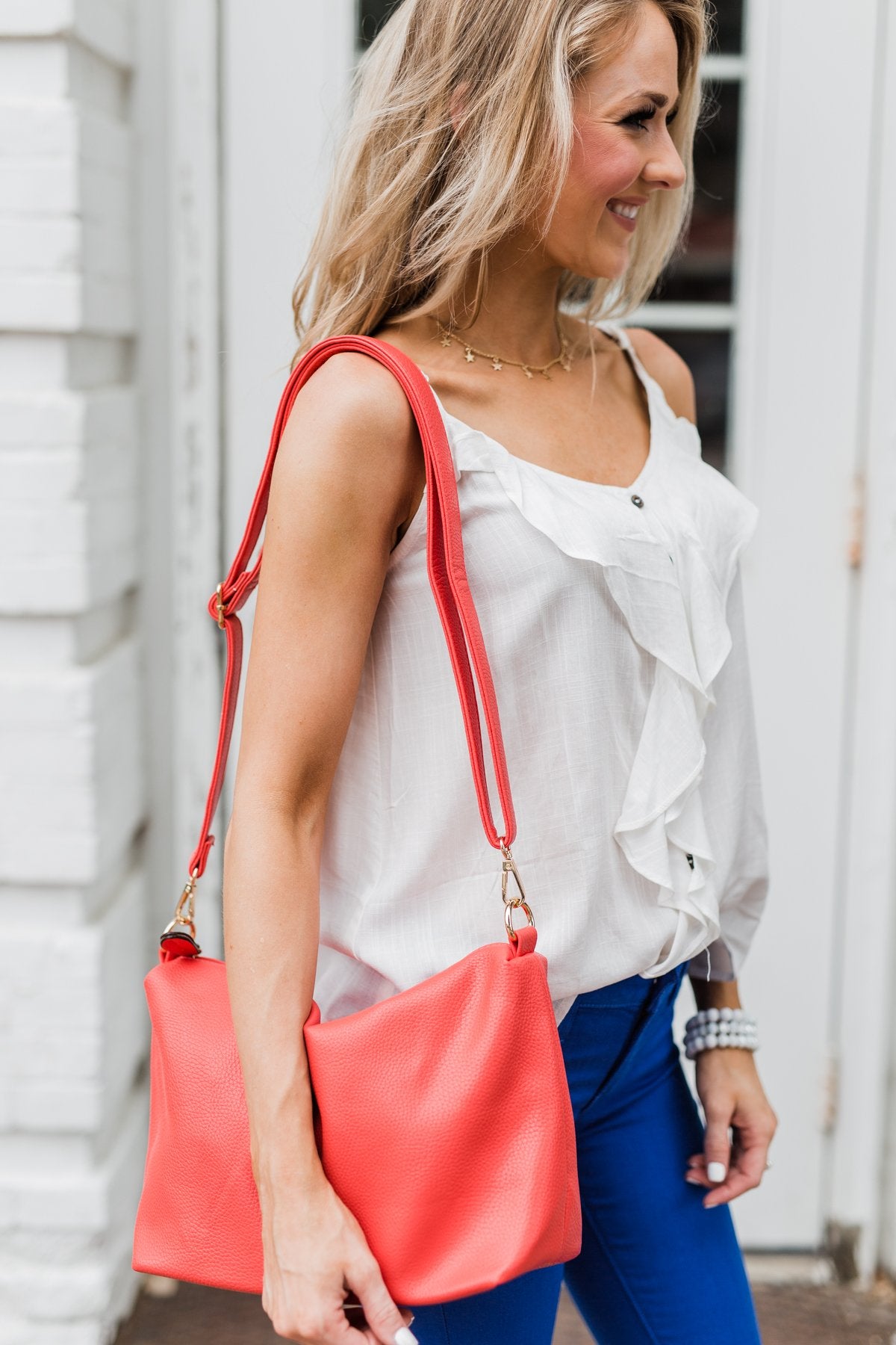 Bring on the Day Zipper Purse- Vibrant Coral