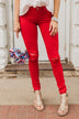 KanCan Colored Skinny Jeans- Scarlet Red