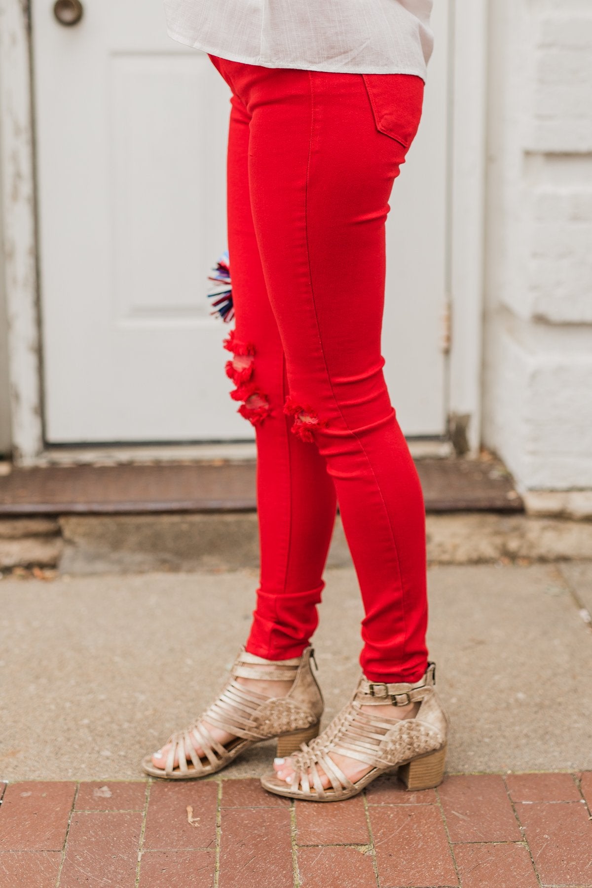 KanCan Colored Skinny Jeans- Scarlet Red