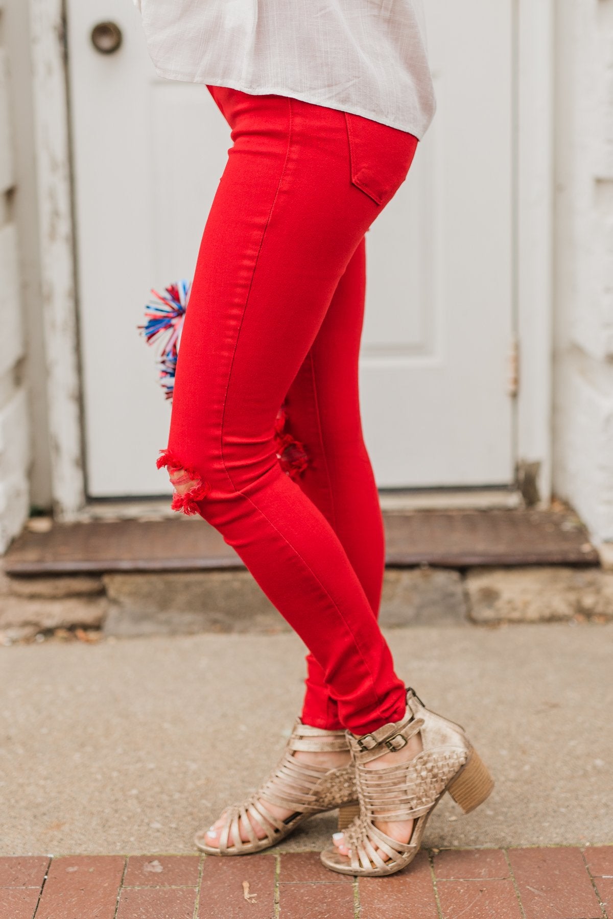 KanCan Colored Skinny Jeans- Scarlet Red