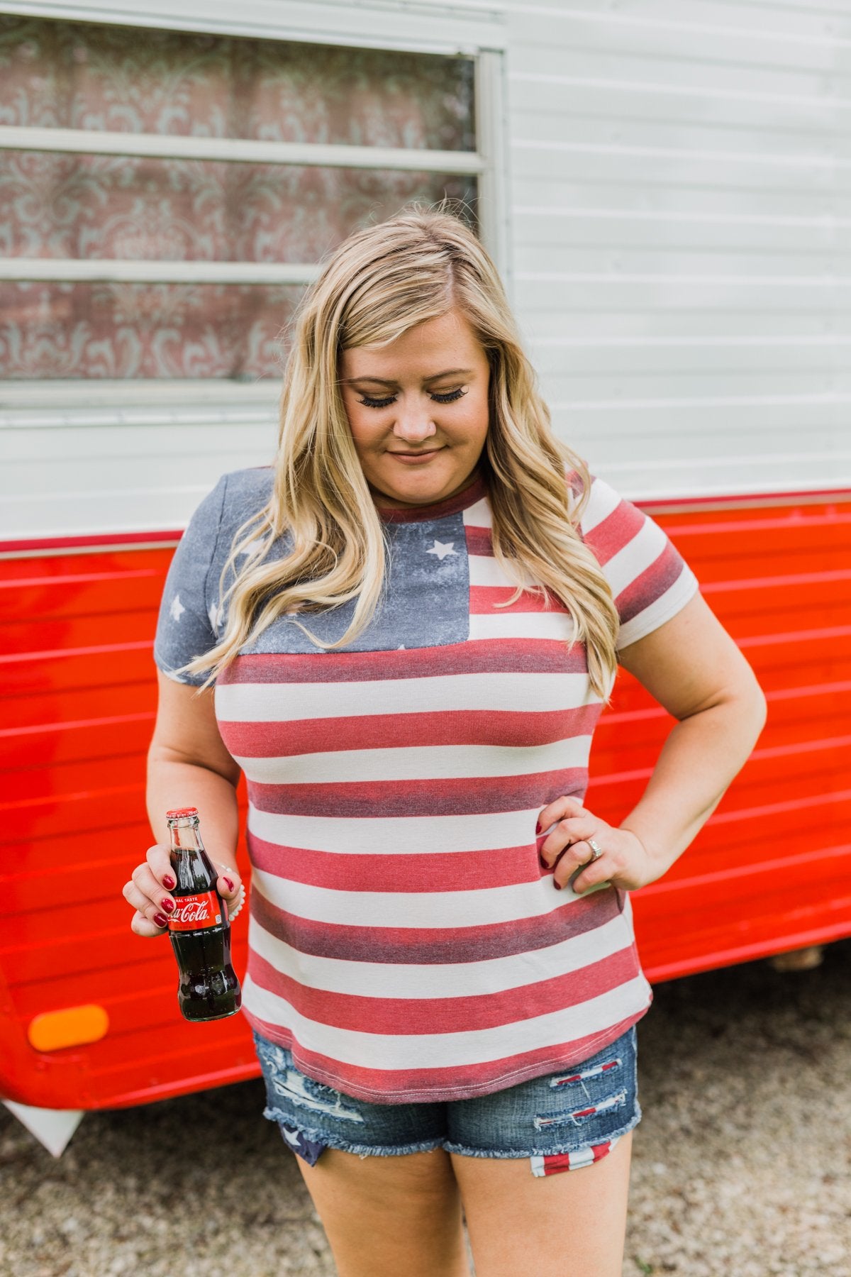 Feels Like Freedom Flag Print Top