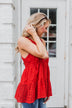 Cherish the Moment Babydoll Tank Top- Scarlet Red