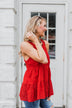 Cherish the Moment Babydoll Tank Top- Scarlet Red