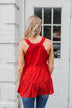 Cherish the Moment Babydoll Tank Top- Scarlet Red