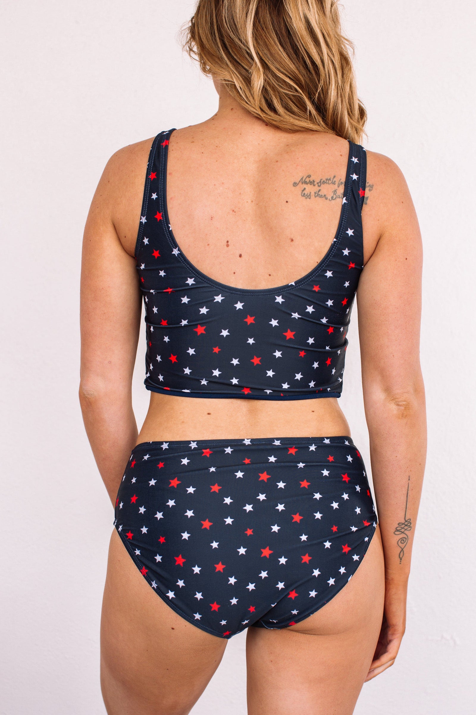 Soul Full Of Sunshine Knot Tankini Top- Navy Stars