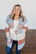 Conquer The World Color Block Cardigan- Mocha, Blue, Cognac